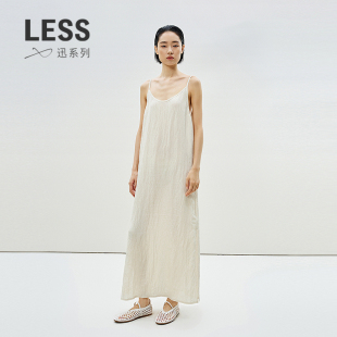 无袖 肌理感吊带裙女度假A版 LESS夏季 连衣裙2P5G10400 迅系列