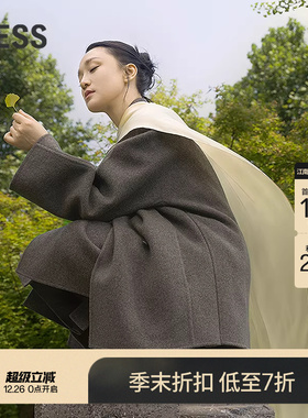 【商场同款/0压系列】LESS2025冬新美丽诺羊毛呢大衣女2P0816810