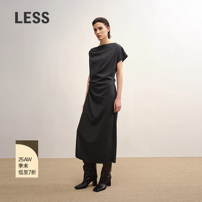 LESS气质不规则无袖连衣裙