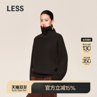 女秋冬不规则厚款 LESS高领套头针织衫 毛衣女2O0310310 0压系列