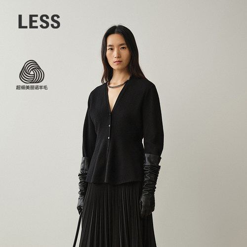LESS收腰设计感美丽诺针织衫