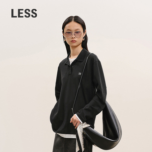 女通勤长袖 休闲polo衫 LESS2026春新款 上衣2Q1114800 商场同款