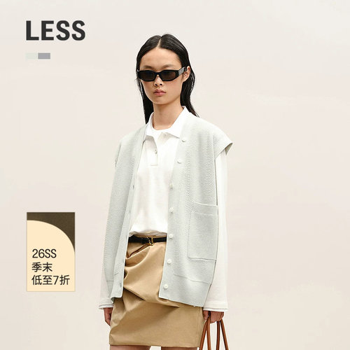 LESS无袖针织衫V领马甲