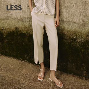LESS春高腰显瘦直筒九分简约通勤风利落休闲西装 2O2E10690 裤