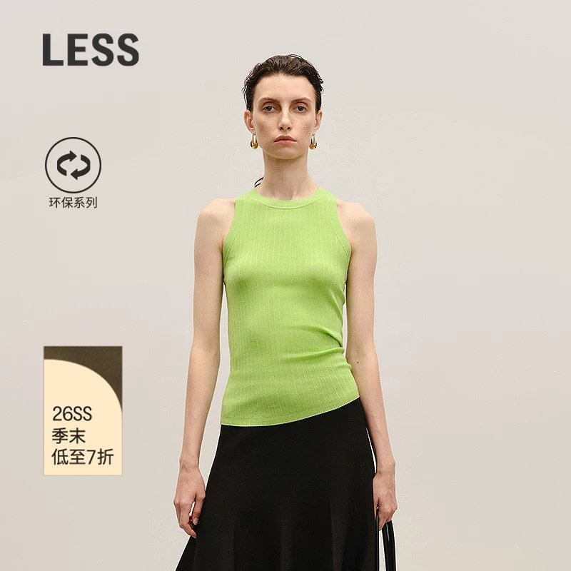 LESS修身针织无袖背心图片