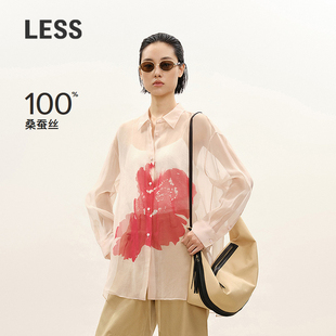 【商场同款/CNY系列】LESS2026春新款桑蚕丝欧根纱衬衫2Q1213760