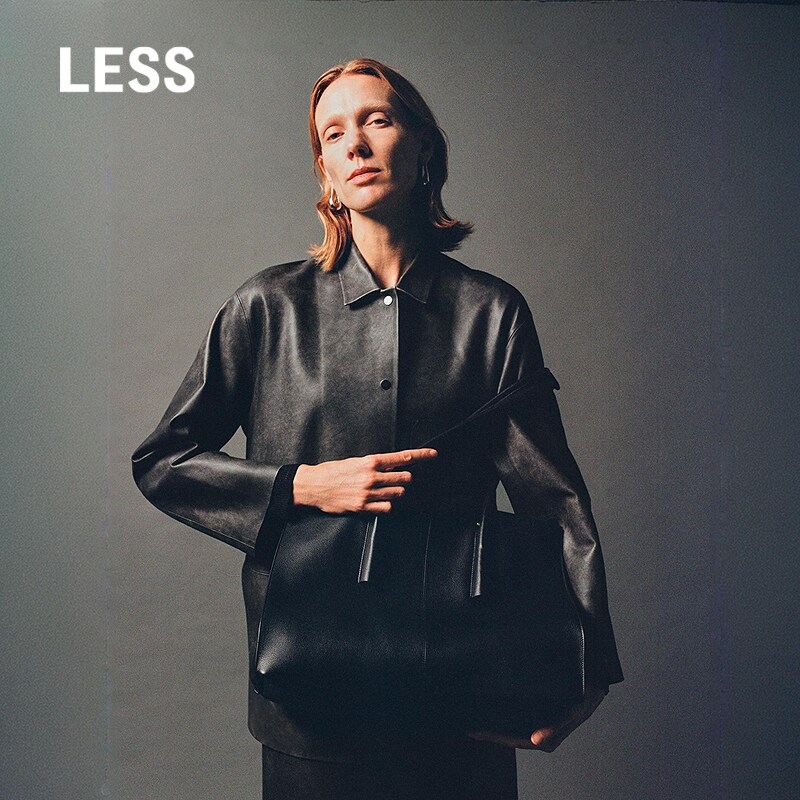 【商场同款/精工系列】LESS2026春新款复古真皮衣外套女2Q
