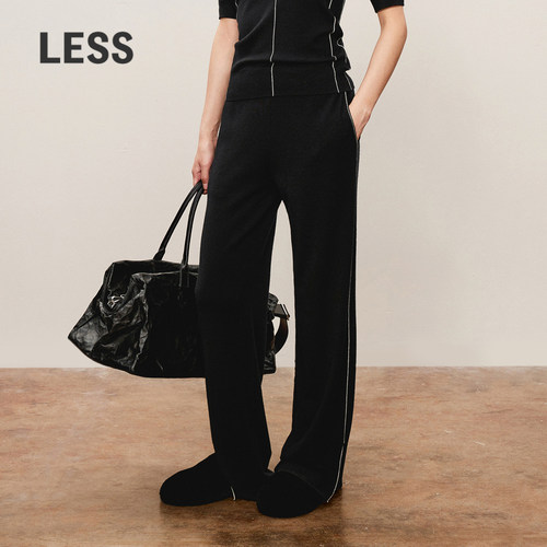 LESS春秋阔腿针织裤女含绵羊毛