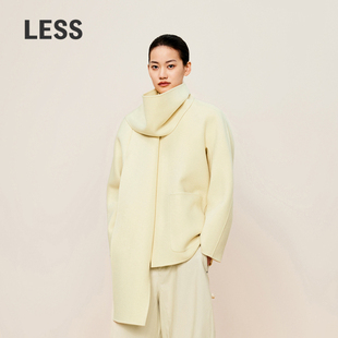 领毛呢外套女绵羊毛呢大衣女2O0811380 LESS冬围裹式 0压系列