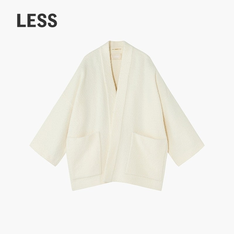 【0压系列】LESS冬绵羊毛短款简约优雅中式圈圈毛呢大衣2P08