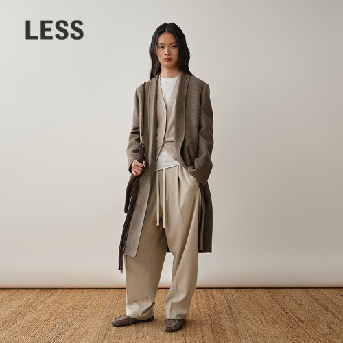 LESS牦牛绒长款毛呢大衣