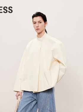 LESS春秋manteco棉质立领A型廓形短款极简夹克外套女2O9611880