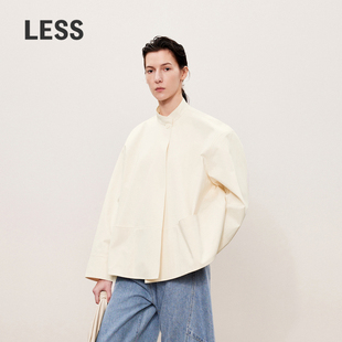 LESS春秋manteco棉质立领A型廓形短款 极简夹克外套女2O9611880