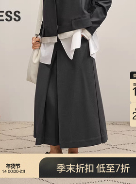 【商场同款】LESS2025年冬新款通勤优雅压褶西装半身裙2P0D17270