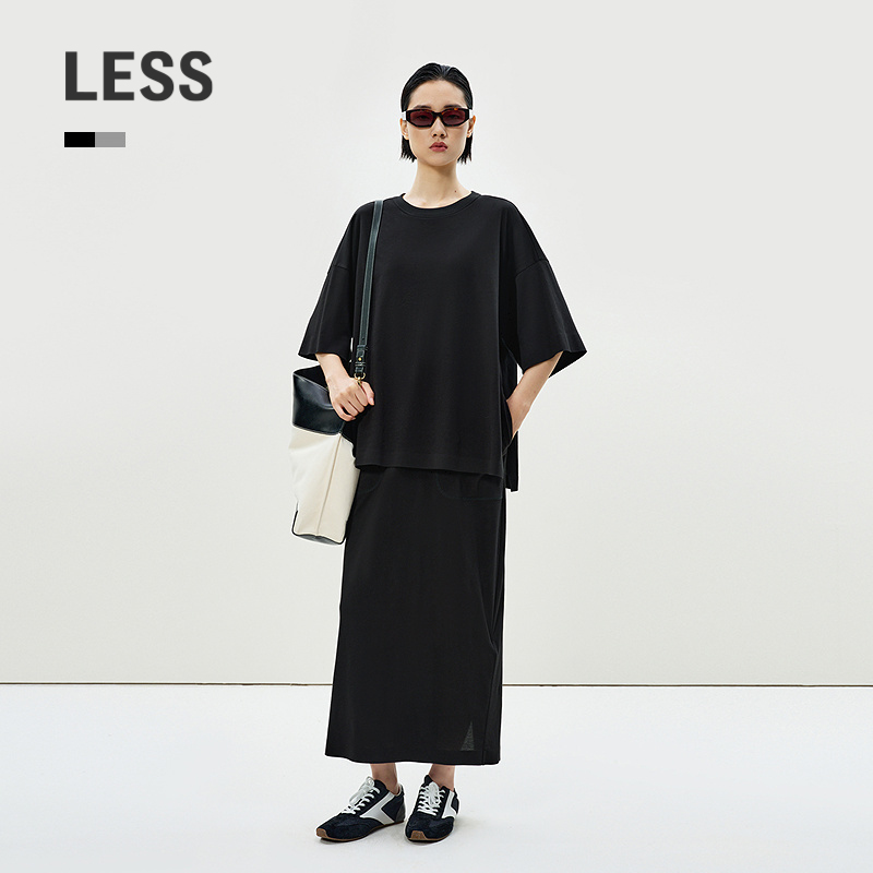 【商场同款/精工系列】LESS2025夏季新假两件中袖连衣裙2P