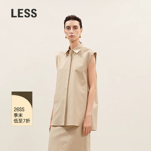 LESS纯棉长款无袖衬衫