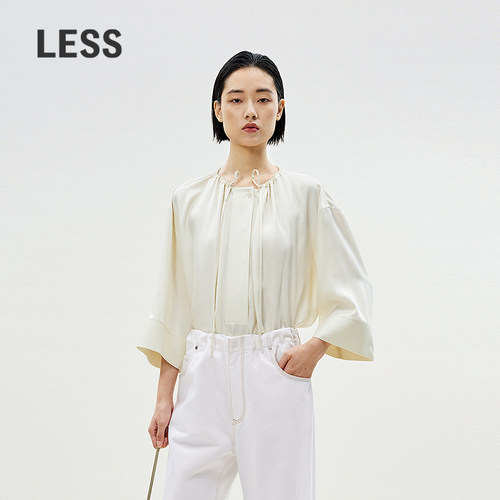 LESS优雅系带衬衫含桑蚕丝