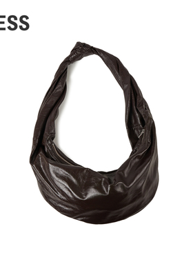 LESS日式通勤简约女式单肩包复古百搭时尚牛角包斜跨包3O8L10040