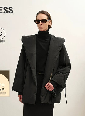 LESS连帽轻盈白鸭绒羽绒服