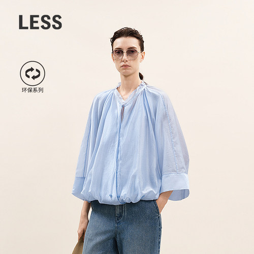 LESS夏日莱赛尔七分袖衬衫