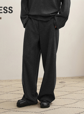 【商场同款/0压系列】LESS2025年冬新款休闲直筒毛呢裤2P0E16500