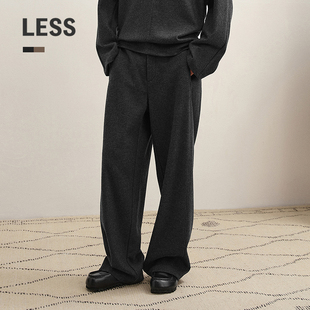 休闲直筒毛呢裤 LESS2025年冬新款 0压系列 2P0E16500 商场同款