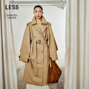 休闲简约中长款 春可扣合斗篷式 风衣2O2910170 LESSxSamuel