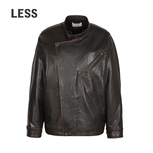 宽松立领羊皮革皮衣外套女2Q1A1526H LESS2026春新款 商场同款