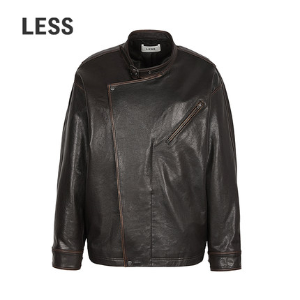 【商场同款】LESS2026春新款宽松立领羊皮革皮衣外套女2Q1A1526H