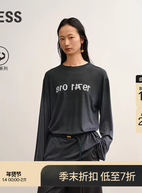 【商场同款/XUN系列】LESS2025年秋新款环保渐变长袖T恤2P8114730