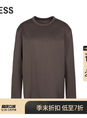 【商场同款】LESS2025年冬新款简约休闲长绒棉长袖T恤女2P0115850