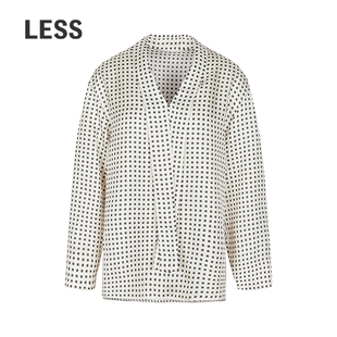 【商场同款】LESS2026春新款全桑蚕丝V领波点睡衣风衬衫2Q221529H