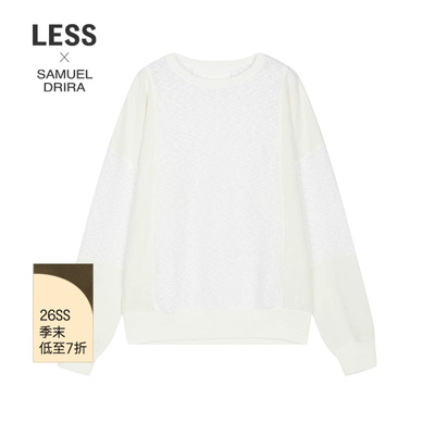 LESS亚麻棉拼接套头针织衫