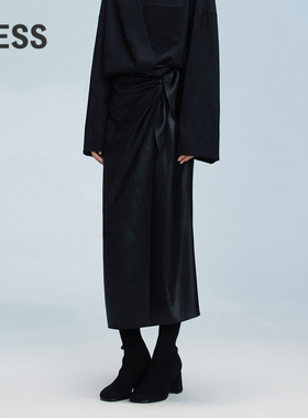 LESS桑蚕丝直筒半身裙春秋垂感气质围裹中长款鱼尾裙2O8D10190