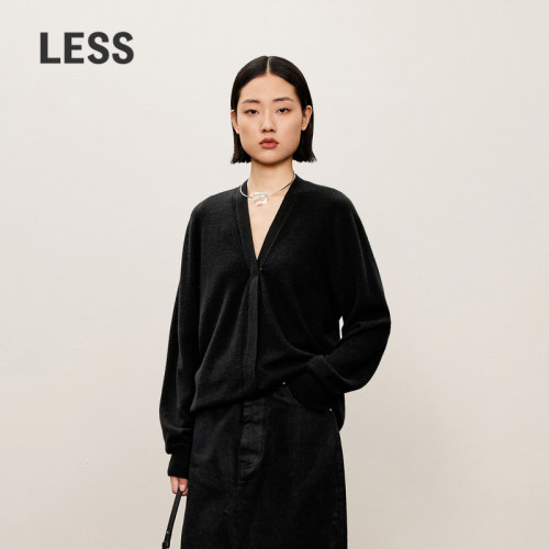 【0压系列】LESS针织开衫女山羊绒纯色百搭基础V领上衣2O9310460