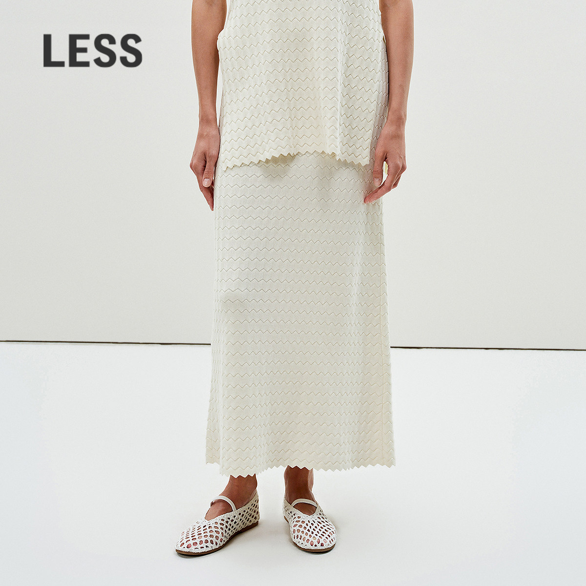 【精工系列】LESS夏A字简约气质腰裙舒适全棉半身裙子2P6D1