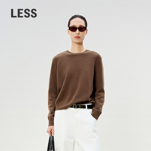 LESS山羊绒套头圆领针织衫女新款
