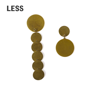 LESS秋时尚 耳环3O8K14110 出众优雅金属耳饰女不对称圆片女式