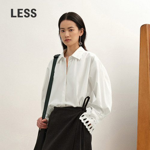 LESS通勤设计感白色衬衣