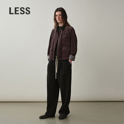 LESS绵羊毛休闲直筒卫裤