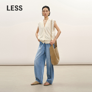 通勤复古丹宁香蕉牛仔裤 LESS2026春新款 女2Q2E13550 商场同款