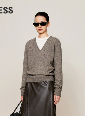 【0压系列】LESS亲肤套头针织衫女秋冬简约气质V领毛衣2O0310560