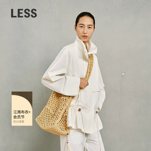 LESS设计感工装全棉抽绳夹克外套