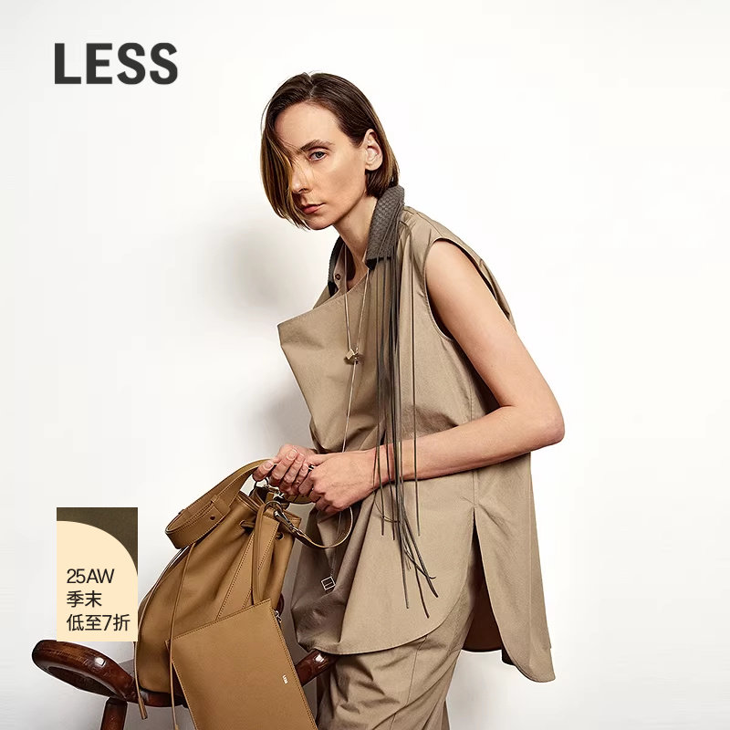 【商场同款/精工系列】LESS2025年秋新款工装无袖衬衫女2P
