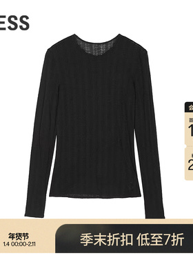 【商场同款】LESS2025冬新款修身打底绵羊毛长袖T恤女2PA118780