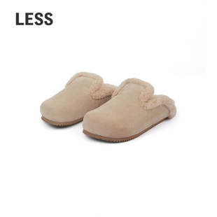 平底复古半拖鞋 加绒女式 3O9M14230 时尚 LESS勃艮鞋