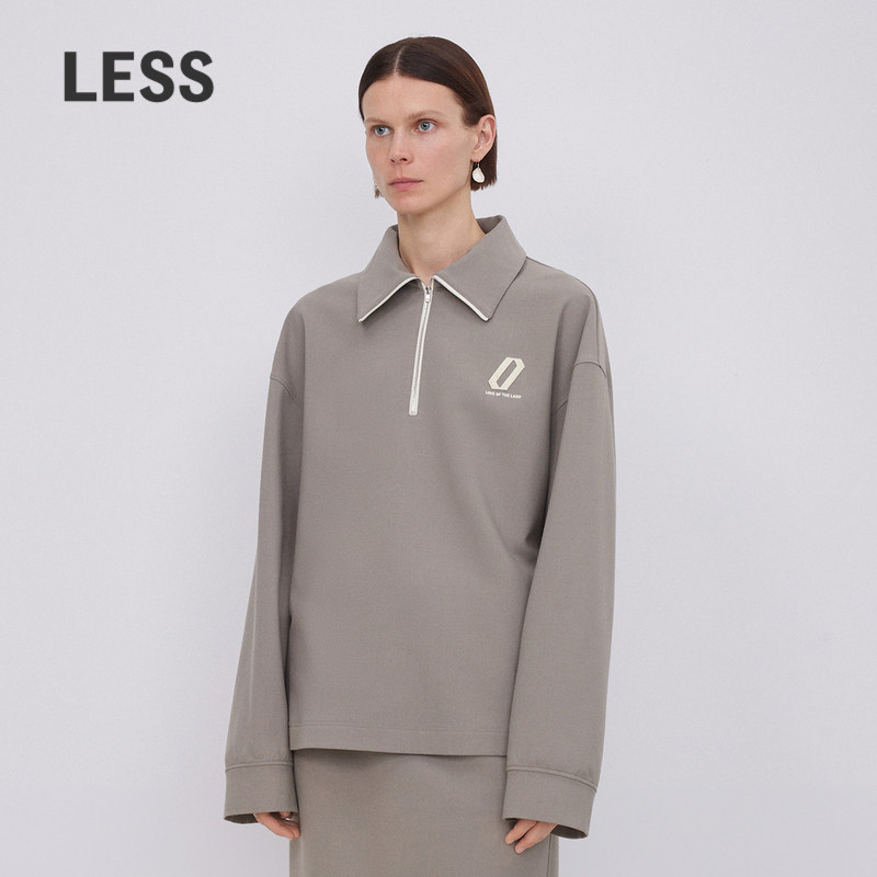 LESS绵羊毛polo领卫衣