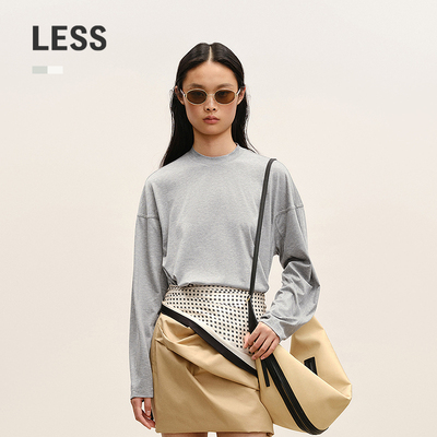 LESS落肩袖全棉长袖T恤