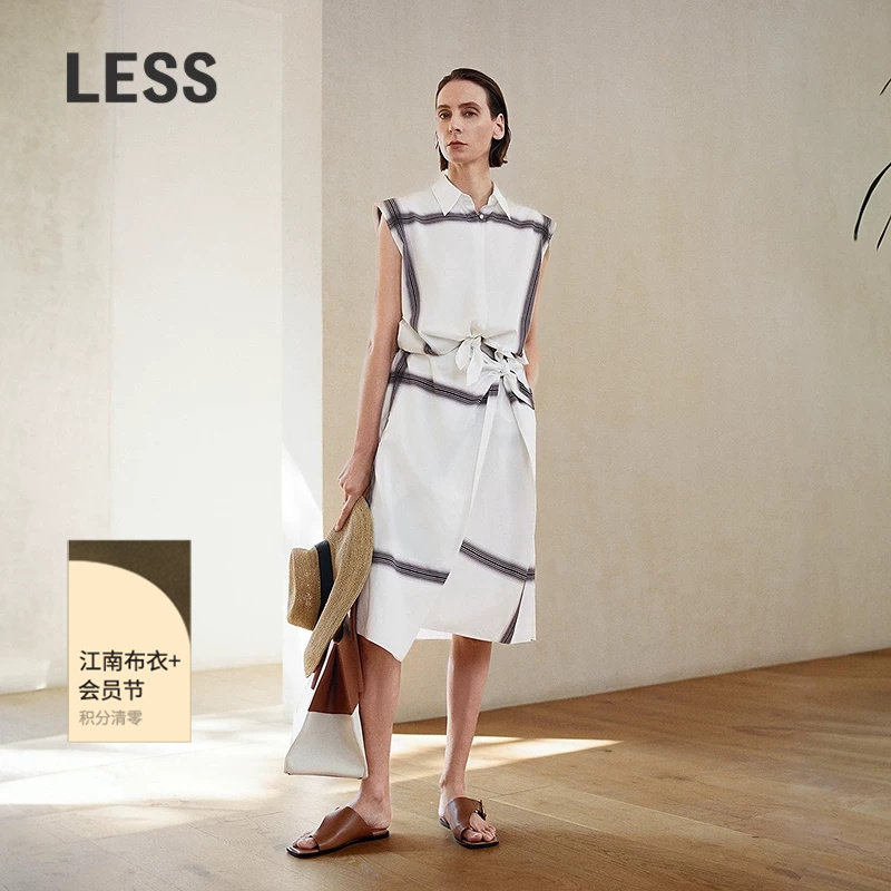 【商场同款】LESS2026夏新款通勤全棉无袖印花衬衫女2Q5214690