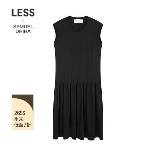 LESS波浪褶无袖连衣裙